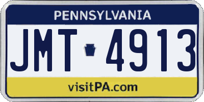 PA license plate JMT4913
