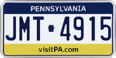 PA license plate JMT4915