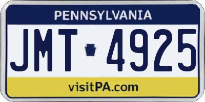 PA license plate JMT4925