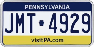 PA license plate JMT4929