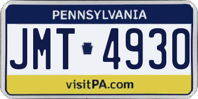 PA license plate JMT4930