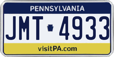 PA license plate JMT4933