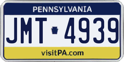 PA license plate JMT4939