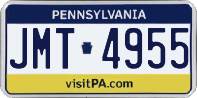 PA license plate JMT4955