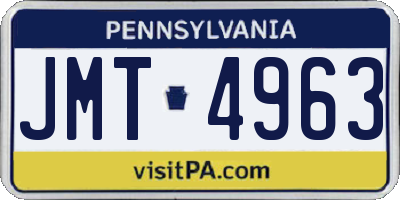 PA license plate JMT4963