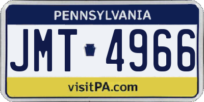 PA license plate JMT4966