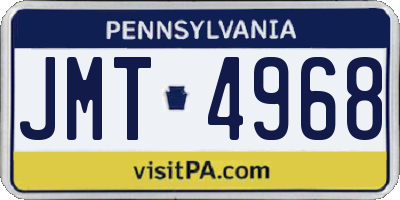 PA license plate JMT4968