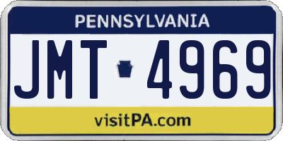 PA license plate JMT4969
