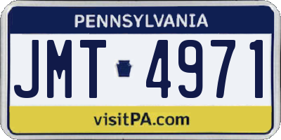 PA license plate JMT4971