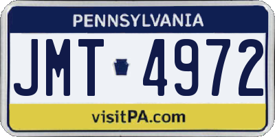 PA license plate JMT4972