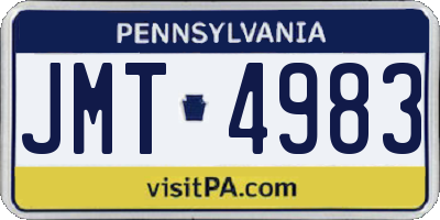 PA license plate JMT4983