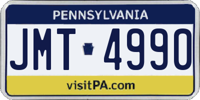 PA license plate JMT4990