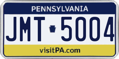 PA license plate JMT5004