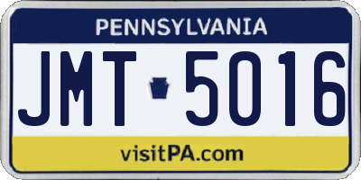PA license plate JMT5016