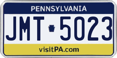 PA license plate JMT5023