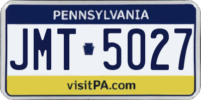 PA license plate JMT5027