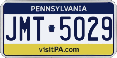 PA license plate JMT5029