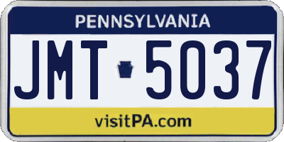 PA license plate JMT5037