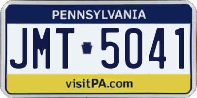 PA license plate JMT5041