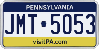 PA license plate JMT5053