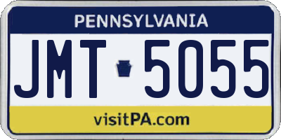 PA license plate JMT5055