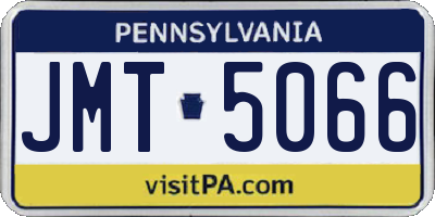 PA license plate JMT5066