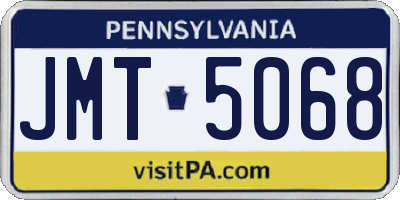 PA license plate JMT5068
