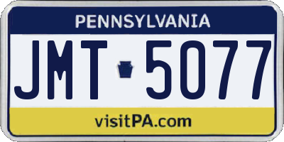 PA license plate JMT5077