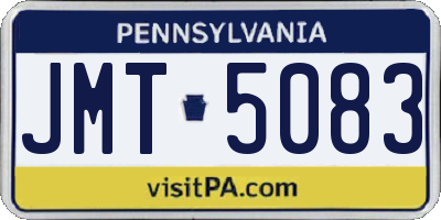 PA license plate JMT5083