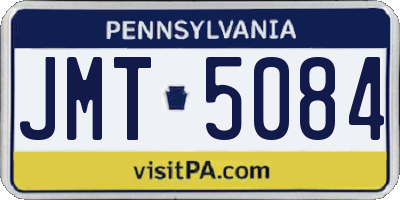 PA license plate JMT5084