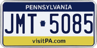 PA license plate JMT5085