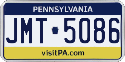 PA license plate JMT5086