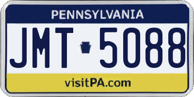 PA license plate JMT5088