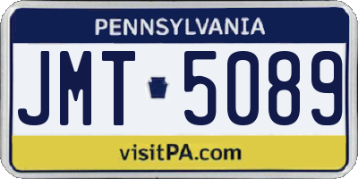 PA license plate JMT5089