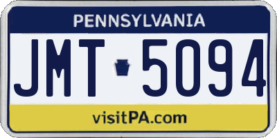PA license plate JMT5094