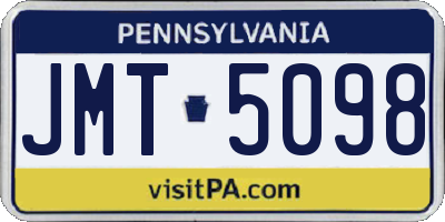 PA license plate JMT5098