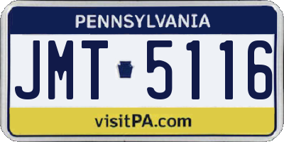 PA license plate JMT5116
