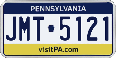 PA license plate JMT5121