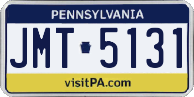 PA license plate JMT5131