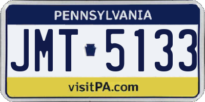 PA license plate JMT5133