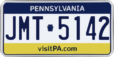 PA license plate JMT5142