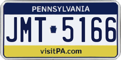 PA license plate JMT5166