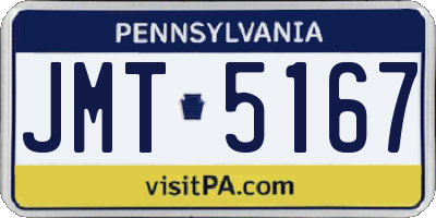 PA license plate JMT5167