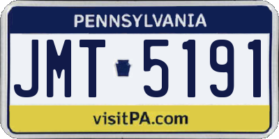 PA license plate JMT5191