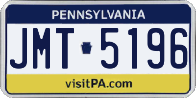 PA license plate JMT5196