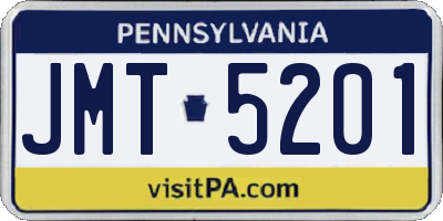 PA license plate JMT5201