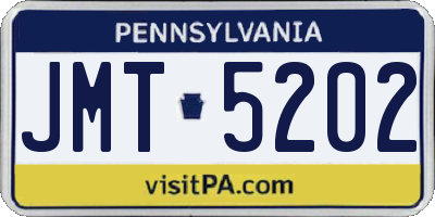PA license plate JMT5202