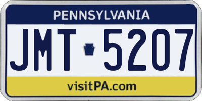 PA license plate JMT5207