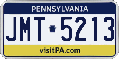 PA license plate JMT5213