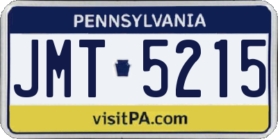 PA license plate JMT5215